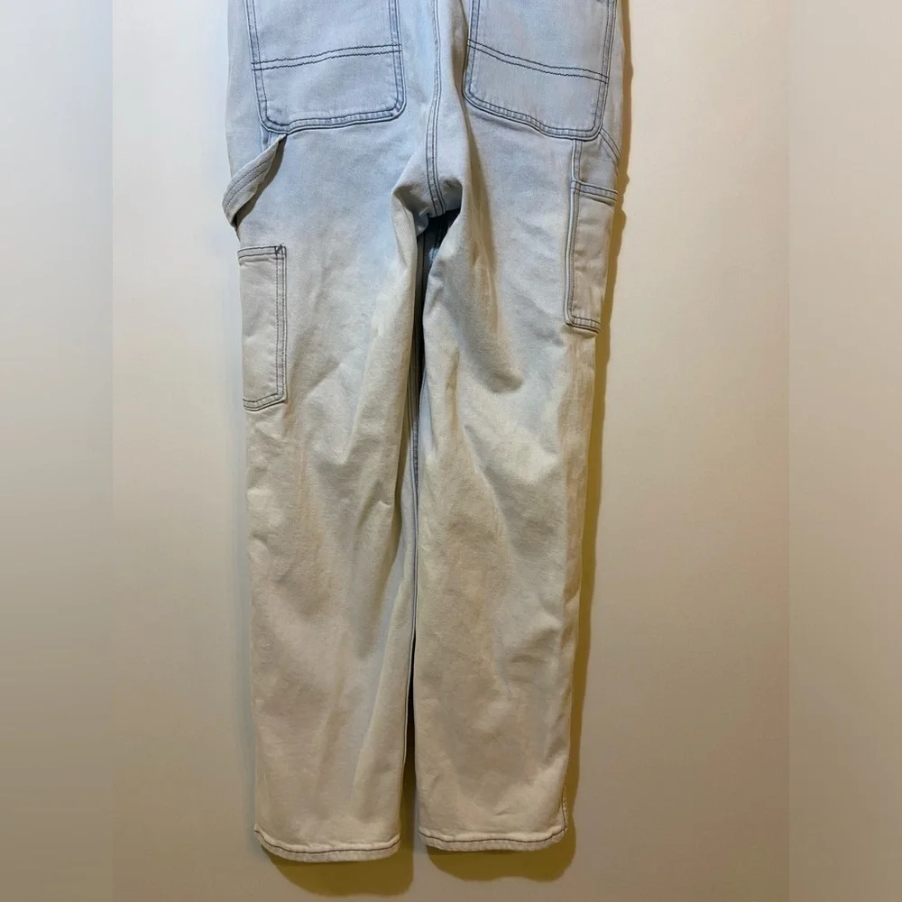 HUDSON WOMEN'S JEAN OVERALLS DENIM In Light Beams Blue sz S